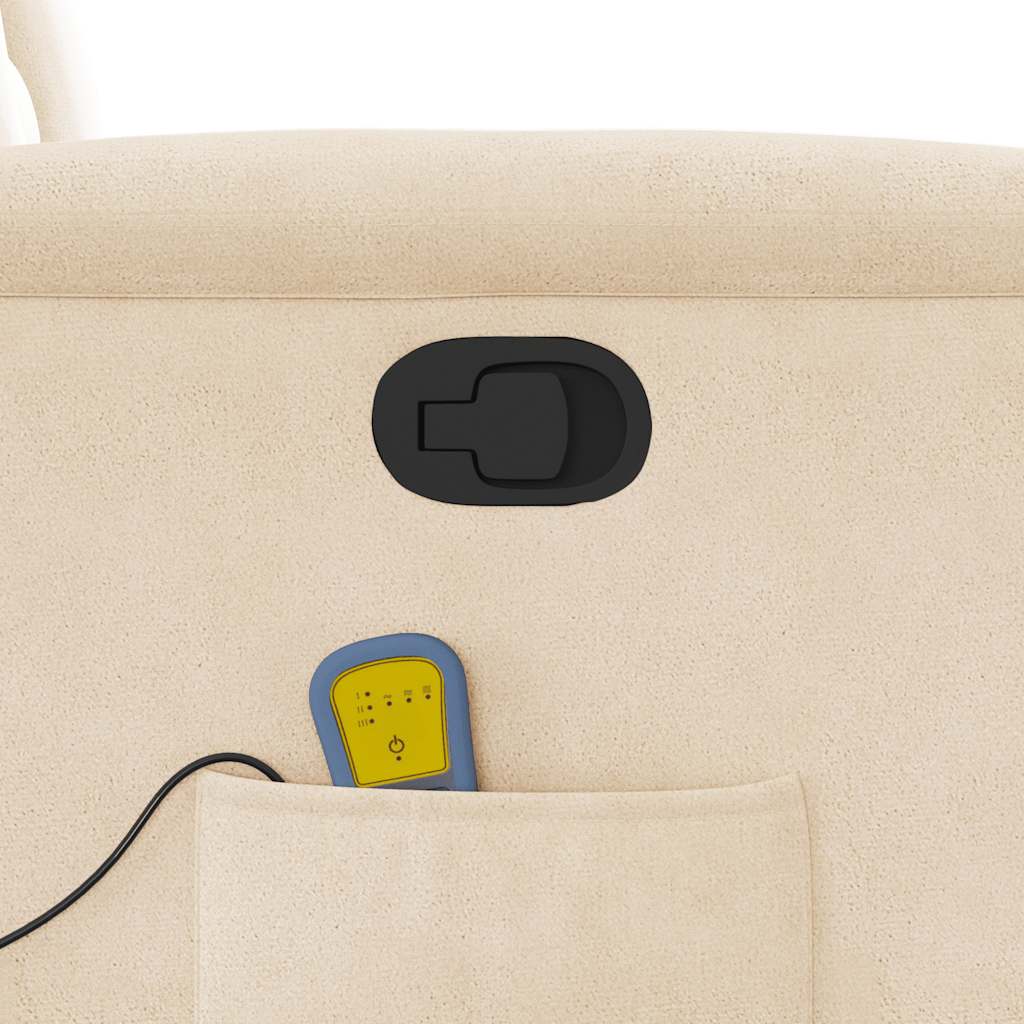 Poltrona Massaggiante Reclinabile Beige in Tessuto Microfibra - homemem39