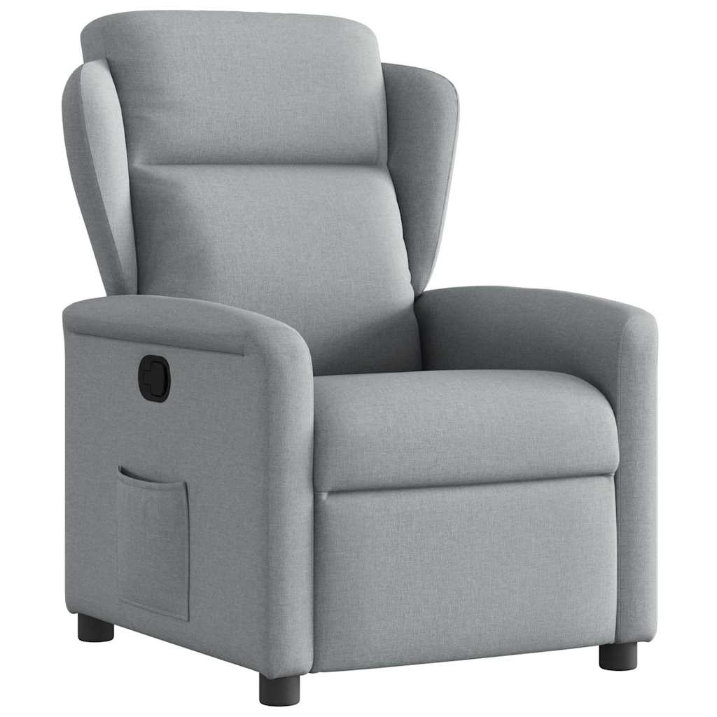Poltrona Reclinabile in Tessuto Grigio Chiaro