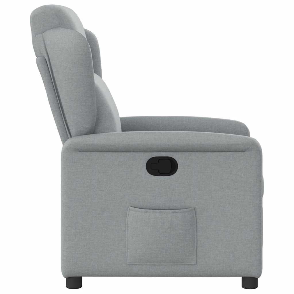 Poltrona Reclinabile in Tessuto Grigio Chiaro