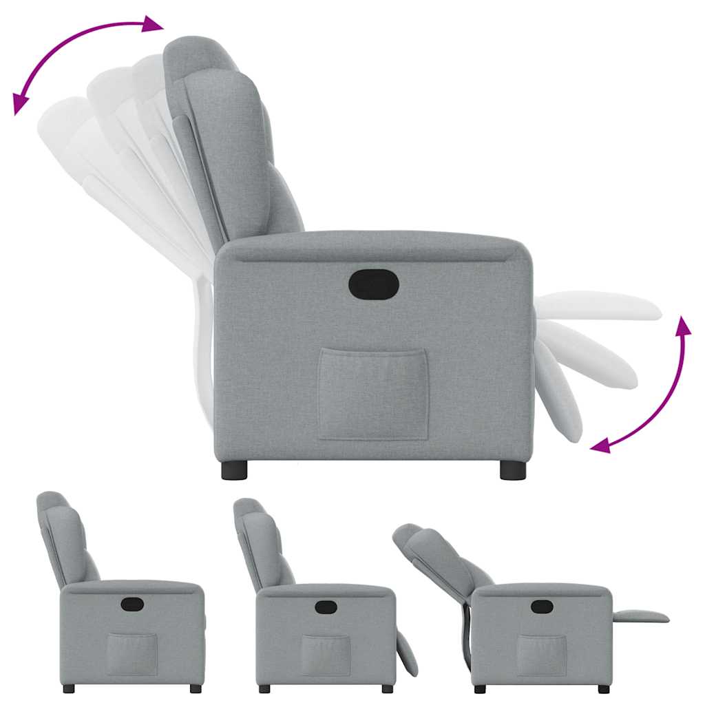 Poltrona Reclinabile in Tessuto Grigio Chiaro | homemem39