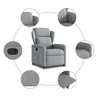 Poltrona Reclinabile in Tessuto Grigio Chiaro | homemem39
