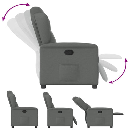 Poltrona Reclinabile in Tessuto Grigio Scuro