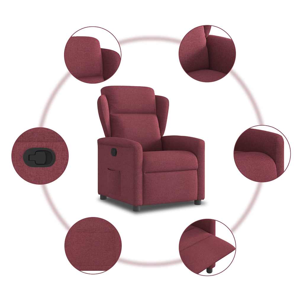 Poltrona Reclinabile in Tessuto Rosso Vino | homemem39
