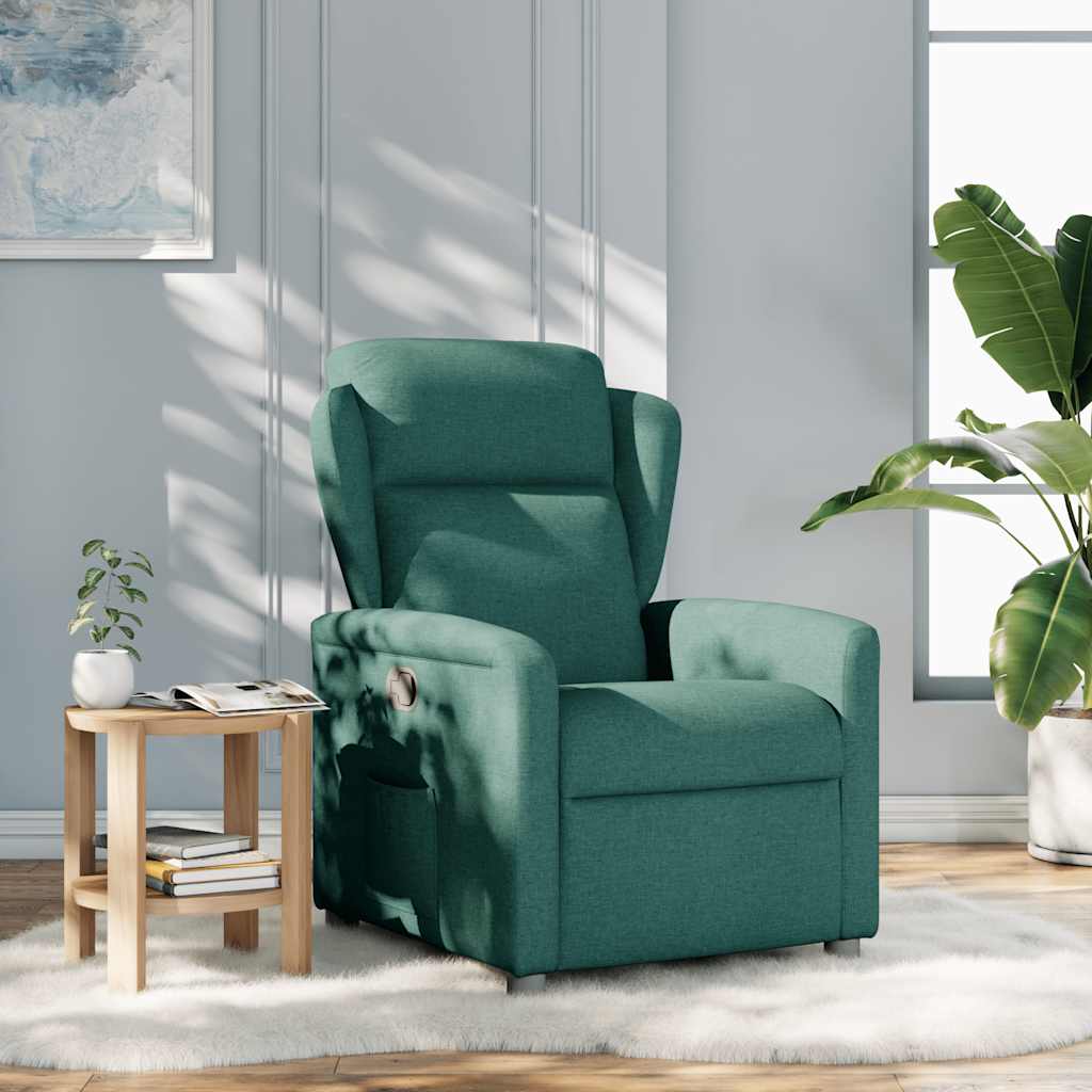 Poltrona Reclinabile in Tessuto Verde Scuro