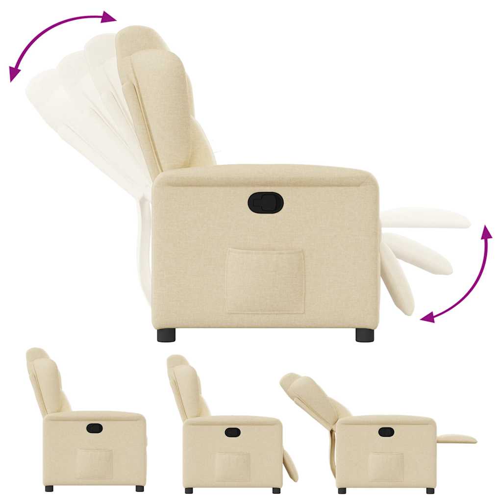 Poltrona Reclinabile in Tessuto Crema | homemem39