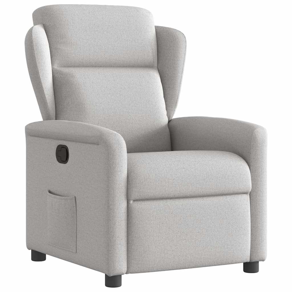 Poltrona Reclinabile in Tessuto Grigio Nuvola
