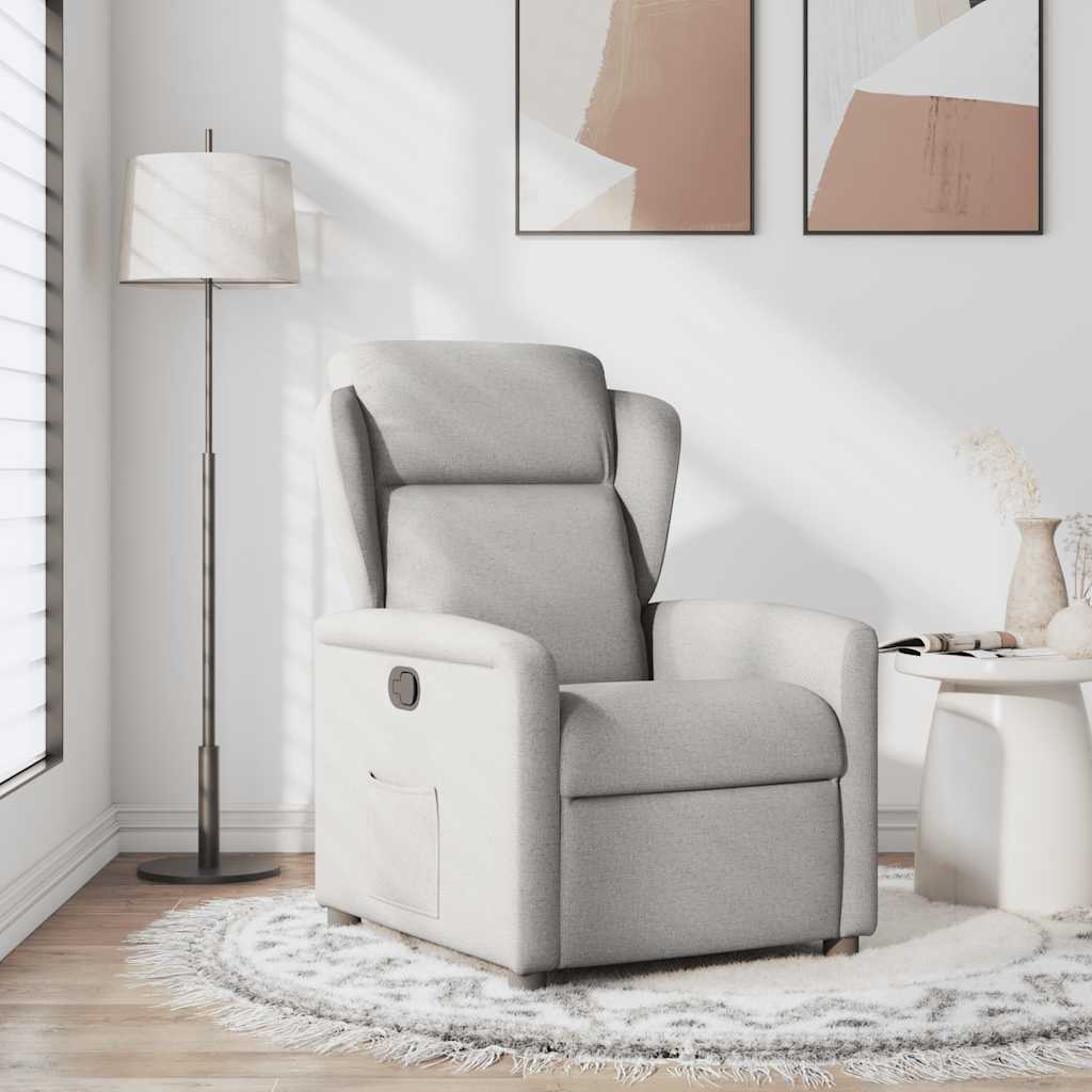 Poltrona Reclinabile in Tessuto Grigio Nuvola | homemem39