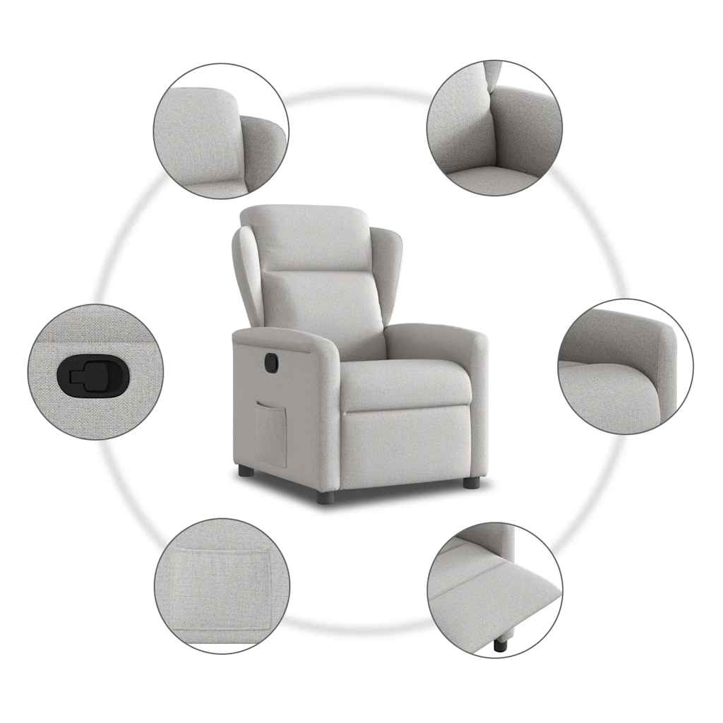 Poltrona Reclinabile in Tessuto Grigio Nuvola | homemem39