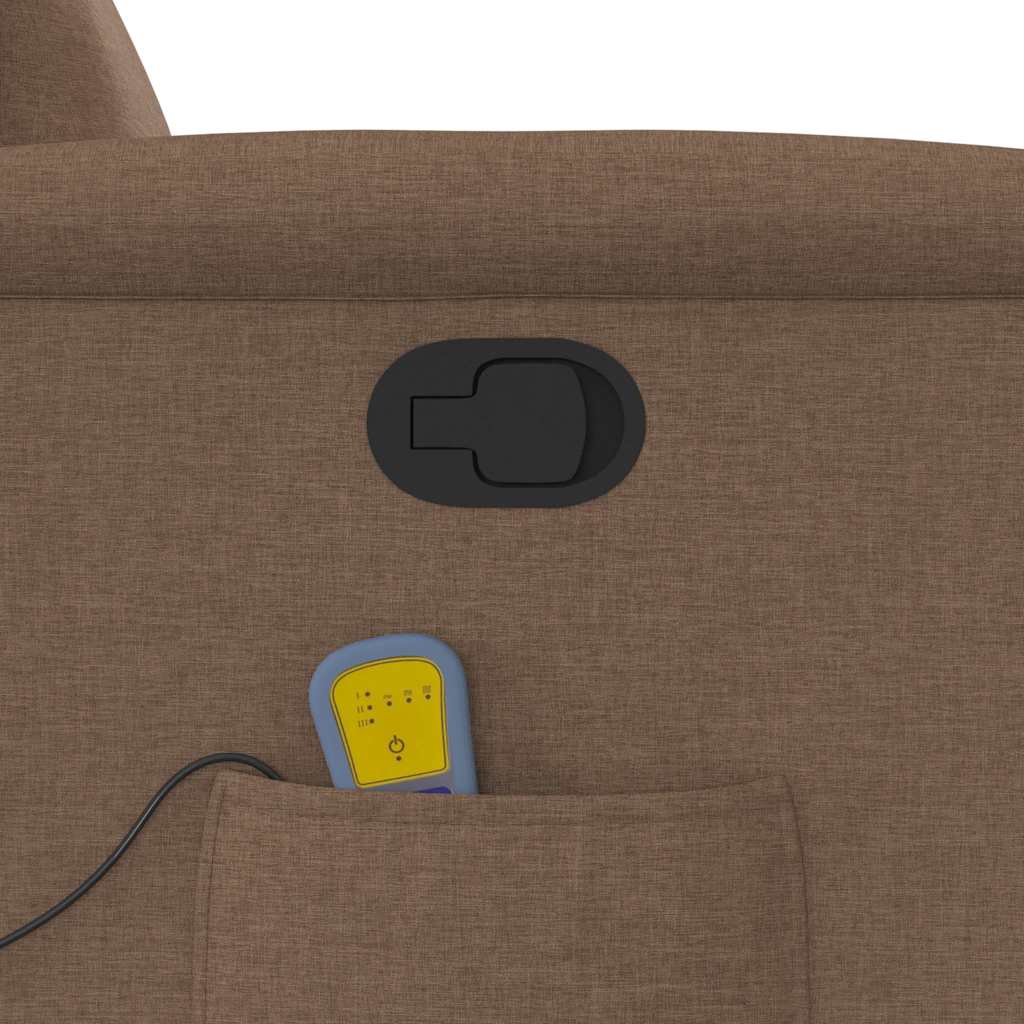 Poltrona Massaggiante Reclinabile Marrone in Tessuto - homemem39