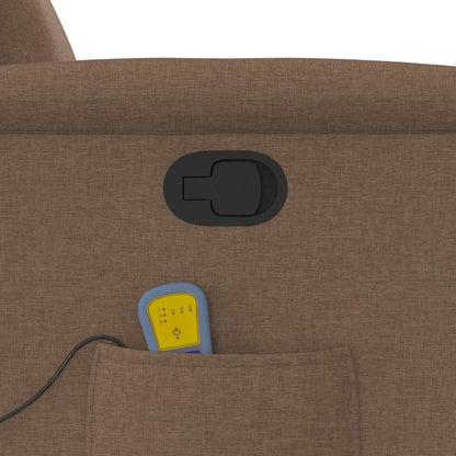 Poltrona Massaggiante Reclinabile Marrone in Tessuto - homemem39