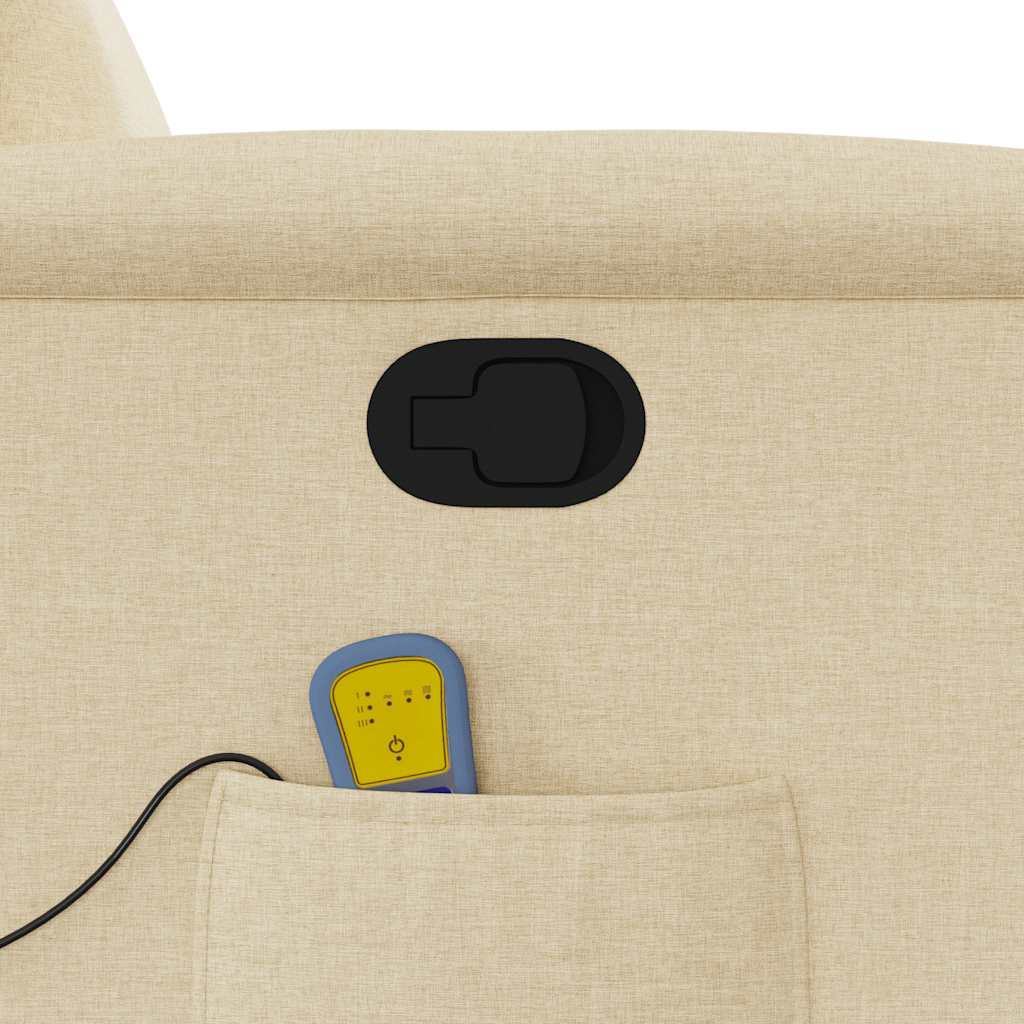 Poltrona Massaggiante Reclinabile Crema in Tessuto - homemem39