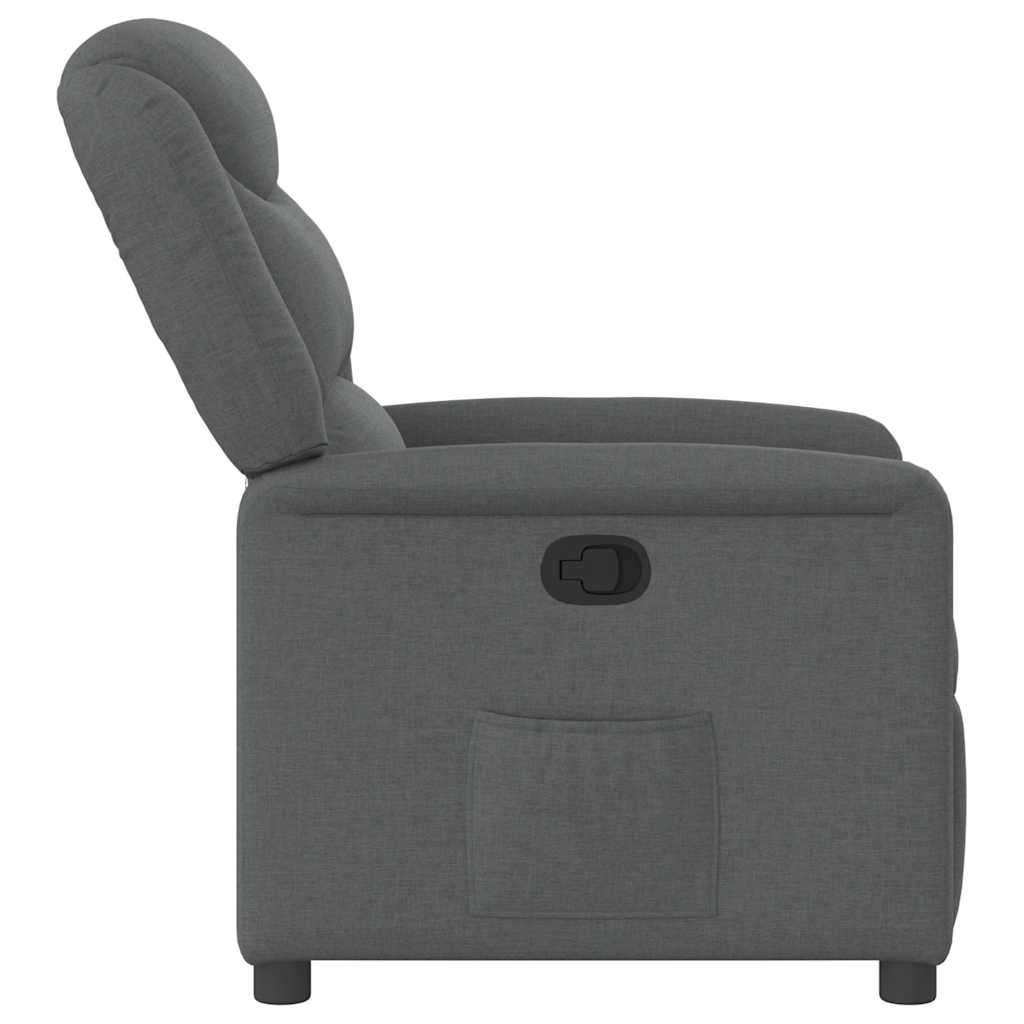 Poltrona Reclinabile in Tessuto Grigio Scuro