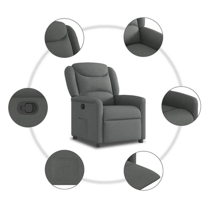 Poltrona Reclinabile in Tessuto Grigio Scuro | homemem39
