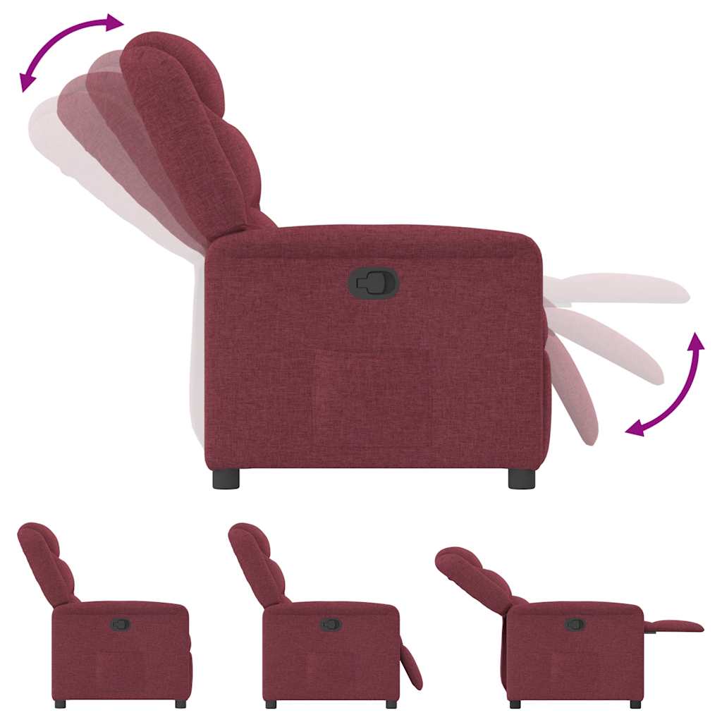 Poltrona Reclinabile in Tessuto Rosso Vino | homemem39
