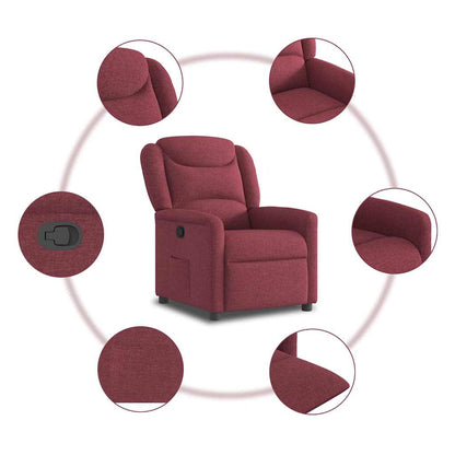 Poltrona Reclinabile in Tessuto Rosso Vino | homemem39