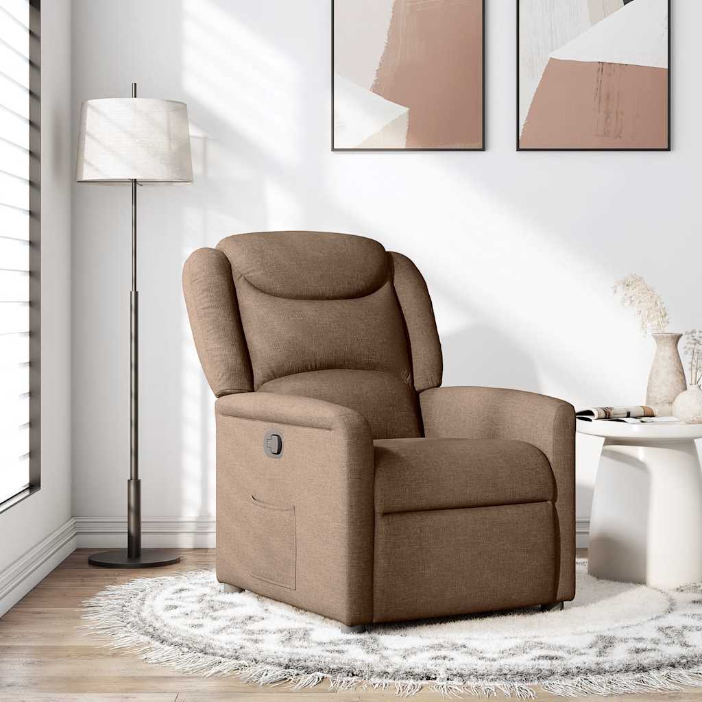Poltrona Reclinabile in Tessuto Marrone | homemem39
