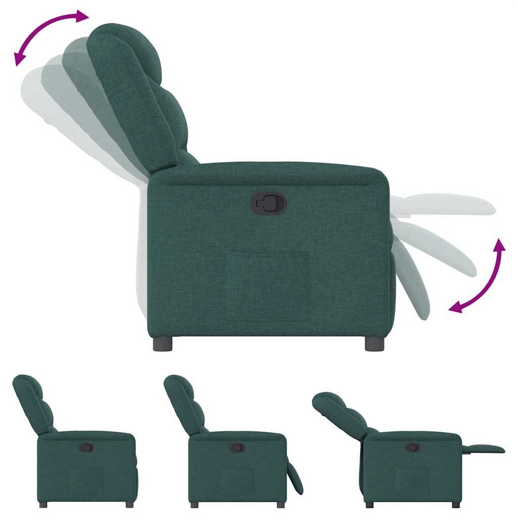 Poltrona Reclinabile in Tessuto Verde Scuro | homemem39