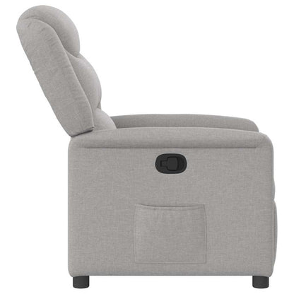 Poltrona Reclinabile in Tessuto Grigio Nuvola