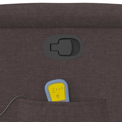 Poltrona Massaggiante Reclinabile Marrone Scuro in Tessuto - homemem39