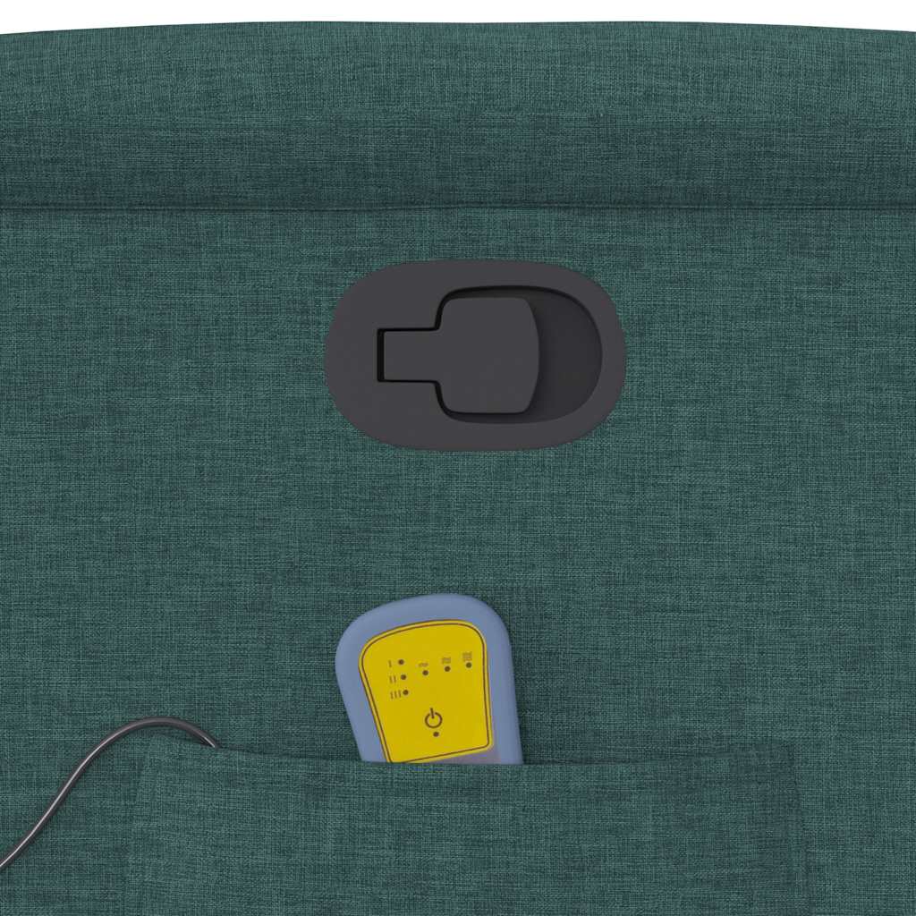 Poltrona Massaggiante Reclinabile Verde Scuro in Tessuto - homemem39