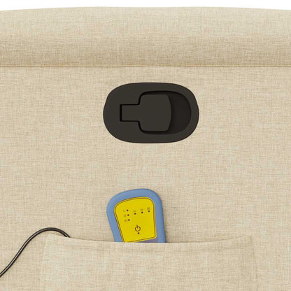 Poltrona Massaggiante Reclinabile Crema in Tessuto - homemem39