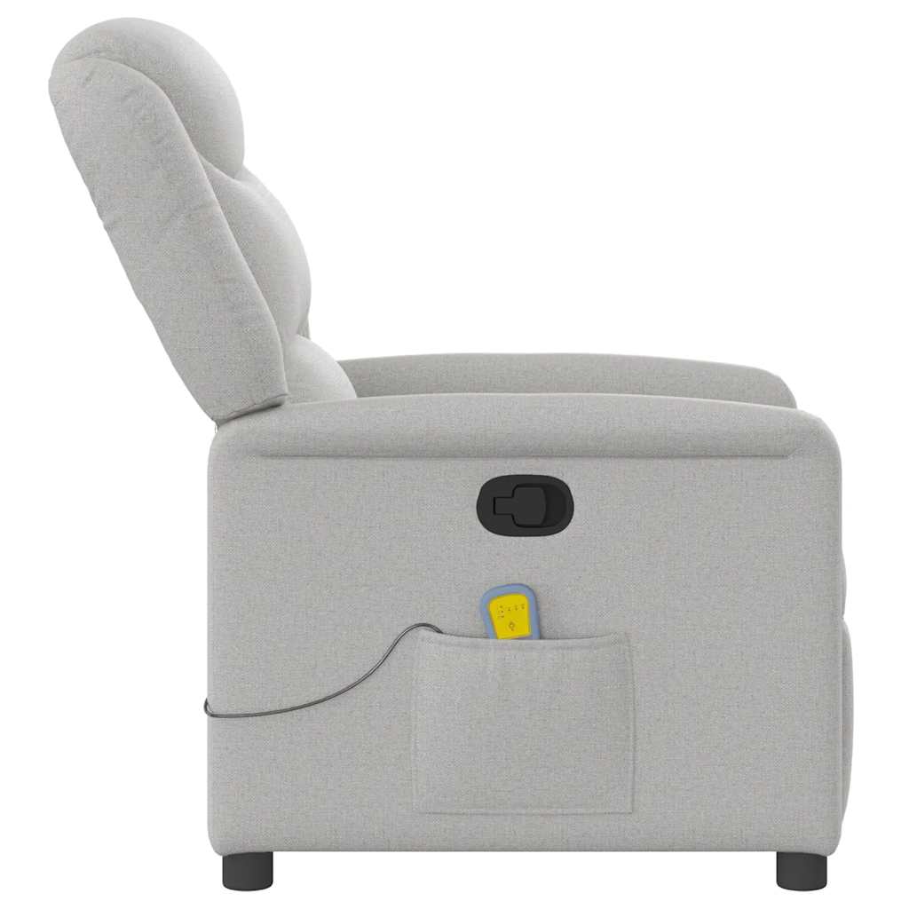 Poltrona Massaggiante Reclinabile Grigio Nuvola in Tessuto