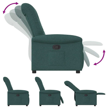 Poltrona Reclinabile in Tessuto Verde Scuro