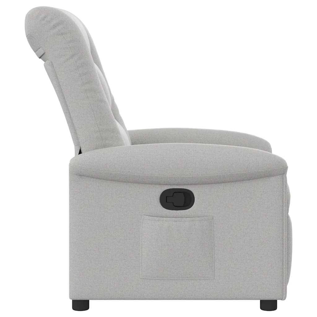 Poltrona Reclinabile in Tessuto Grigio Nuvola