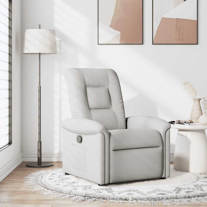 Poltrona Reclinabile in Tessuto Grigio Nuvola