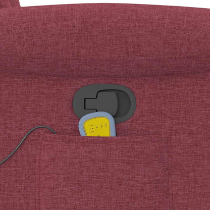 Poltrona Massaggiante Reclinabile Rosso Vino in Tessuto