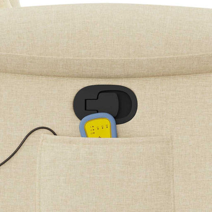 Poltrona Massaggiante Reclinabile Crema in Tessuto