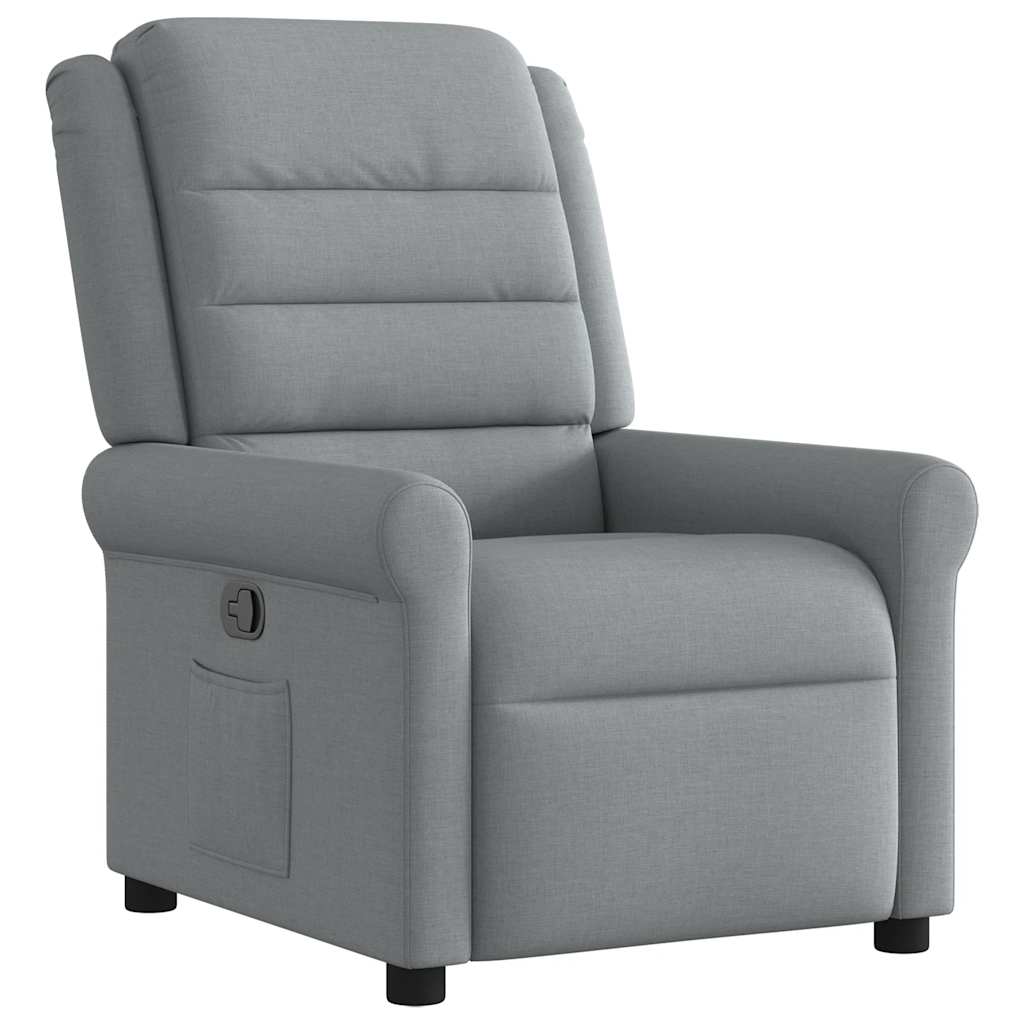 Poltrona Reclinabile in Tessuto Grigio Chiaro