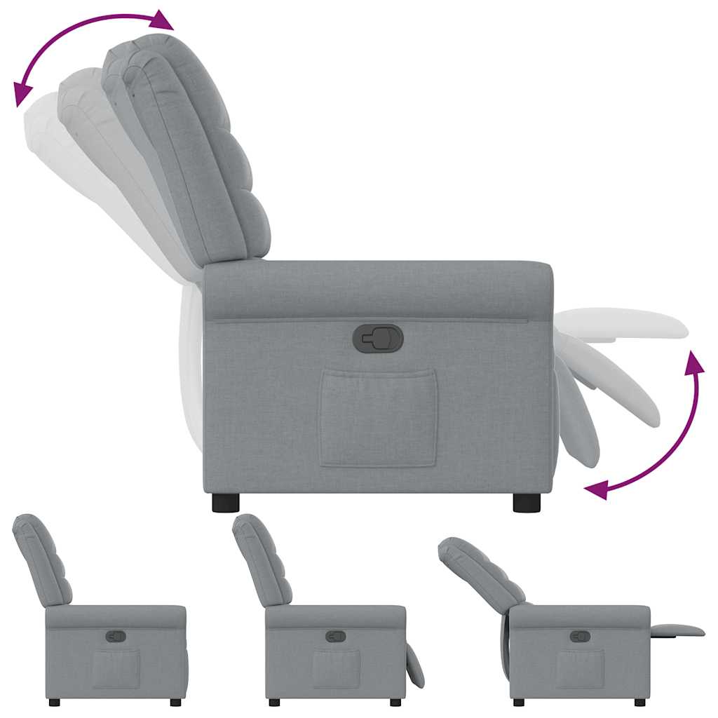 Poltrona Reclinabile in Tessuto Grigio Chiaro