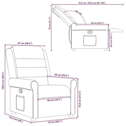 Poltrona Reclinabile in Tessuto Grigio Chiaro