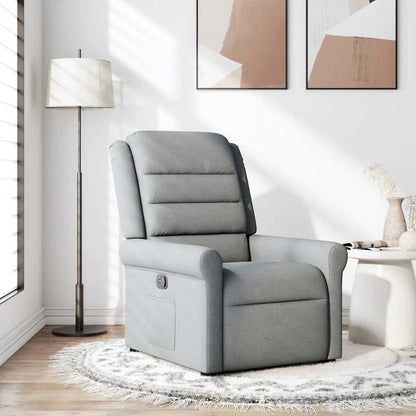 Poltrona Reclinabile in Tessuto Grigio Chiaro