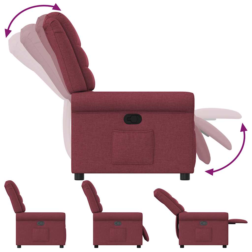 Poltrona Reclinabile in Tessuto Rosso Vino