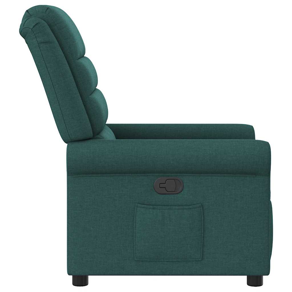Poltrona Reclinabile in Tessuto Verde Scuro