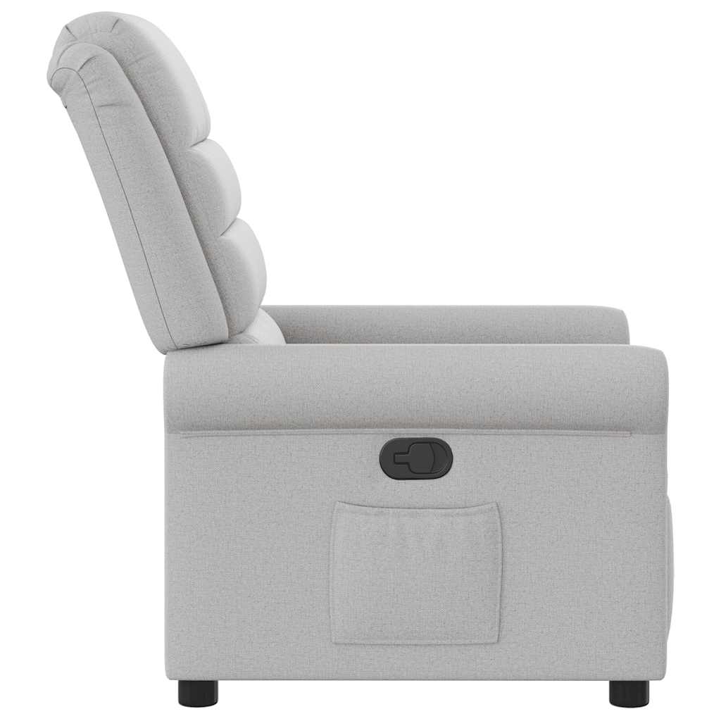 Poltrona Reclinabile in Tessuto Grigio Nuvola