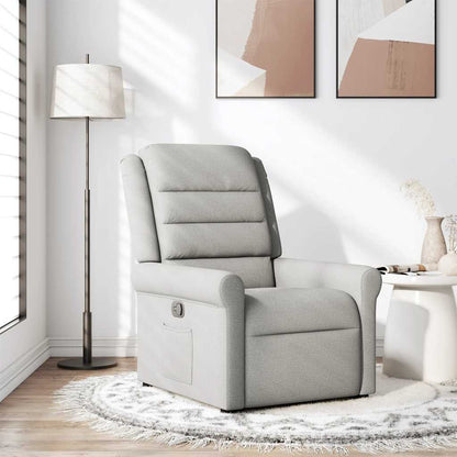 Poltrona Reclinabile in Tessuto Grigio Nuvola