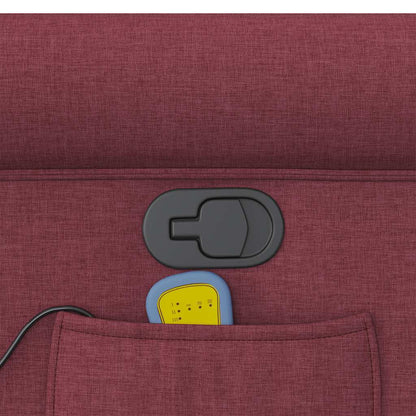 Poltrona Massaggiante Reclinabile Rosso Vino in Tessuto - homemem39