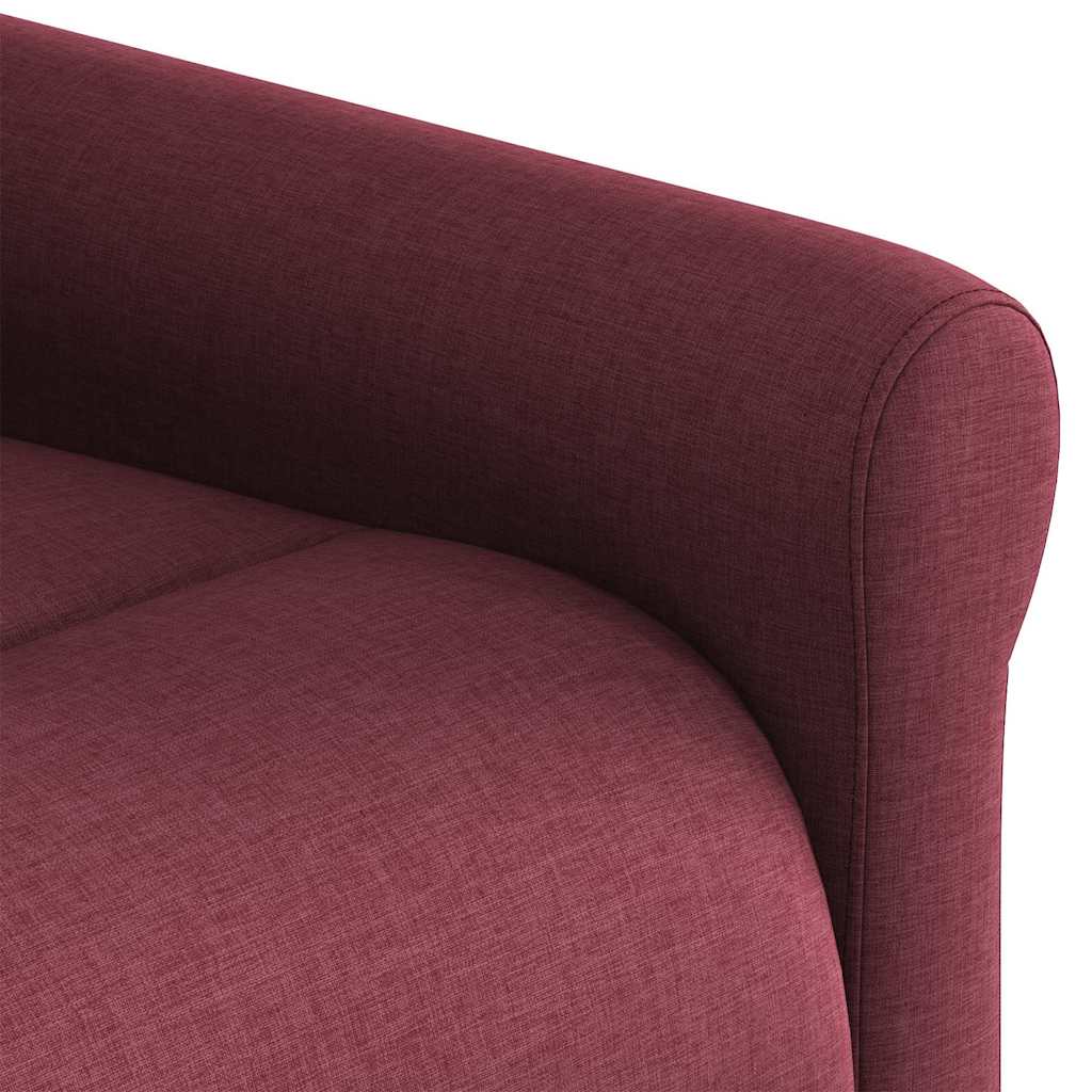Poltrona Massaggiante Reclinabile Rosso Vino in Tessuto