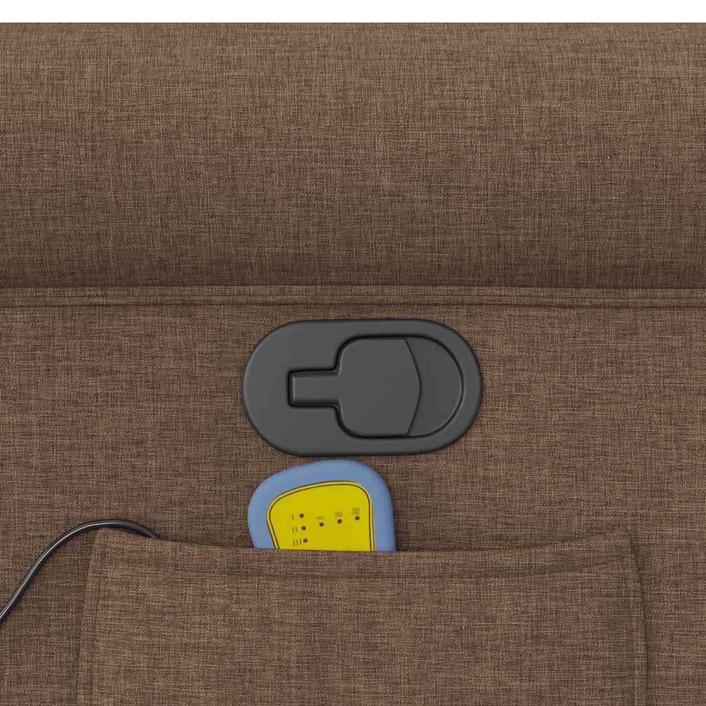 Poltrona Massaggiante Reclinabile Marrone in Tessuto - homemem39