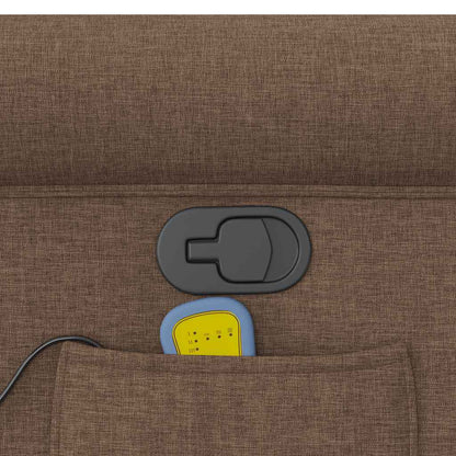 Poltrona Massaggiante Reclinabile Marrone in Tessuto - homemem39