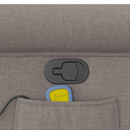 Poltrona Massaggiante Reclinabile Tortora in Tessuto - homemem39