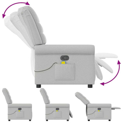Poltrona Massaggiante Reclinabile Grigio Nuvola in Tessuto - homemem39