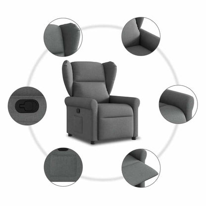 Poltrona Reclinabile in Tessuto Grigio Scuro | homemem39