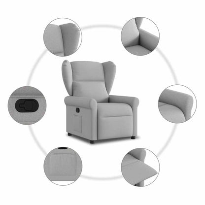 Poltrona Reclinabile in Tessuto Grigio Nuvola | homemem39