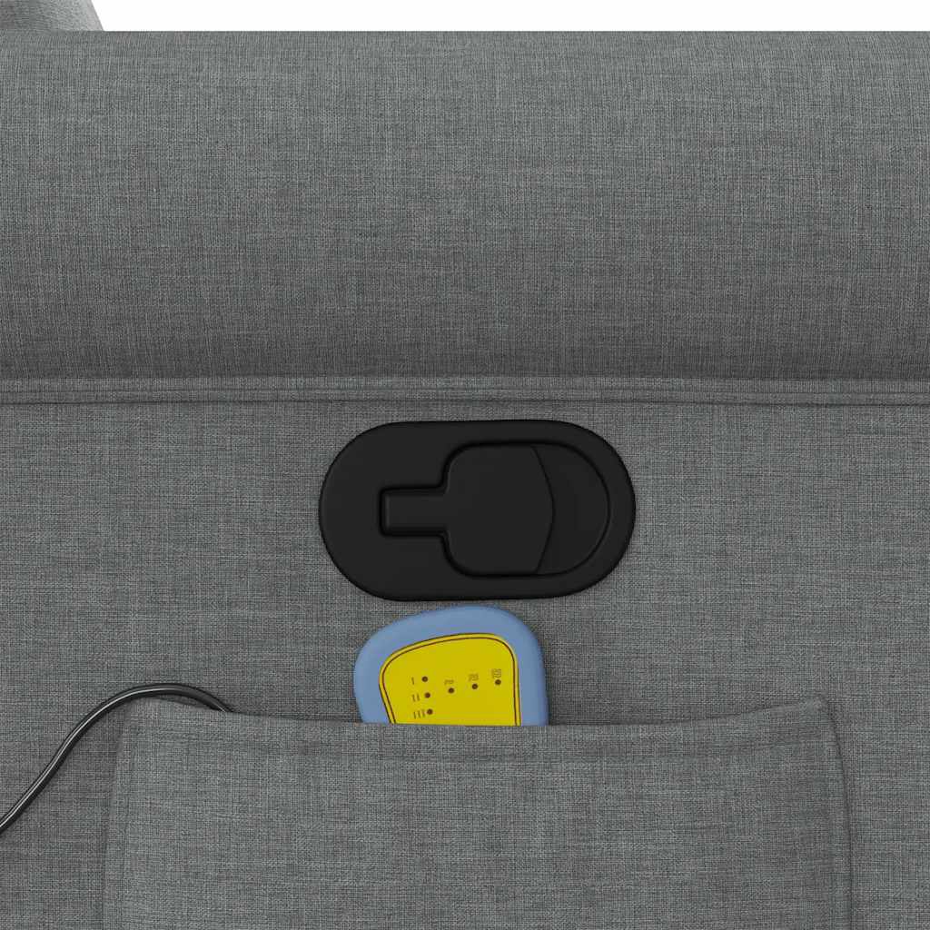 Poltrona Massaggiante Reclinabile Grigio Scuro in Tessuto - homemem39