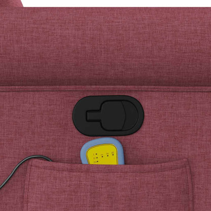 Poltrona Massaggiante Reclinabile Rosso Vino in Tessuto - homemem39