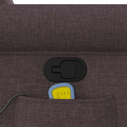 Poltrona Massaggiante Reclinabile Marrone Scuro in Tessuto - homemem39